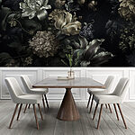 Wall murals Painting of flowers on a black background