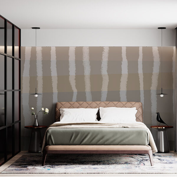 Serene abstract lines in muted tones Wall murals Serene abstract lines in muted tones