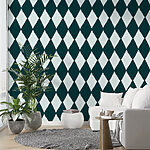 Wall murals Black and white diamond pattern