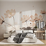 Wall murals Group of flowers with leaves