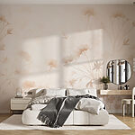 Wall murals White and pink floral pattern