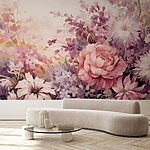 Wall murals Painting of flowers and leaves
