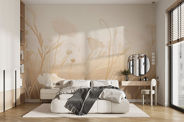 Delicate blooms in soft hues Wall murals Delicate blooms in soft hues