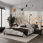 Wall murals Painting of trees and plants