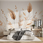 Wall murals Delicate foliage in soft hues
