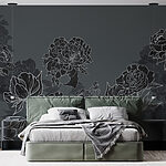 Wall murals Group of flowers on a gray background
