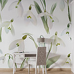 Wall murals Pattern of white flowers