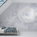 Wall murals White flower with leaves