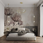 Wall murals Drawing of flowers on a white background