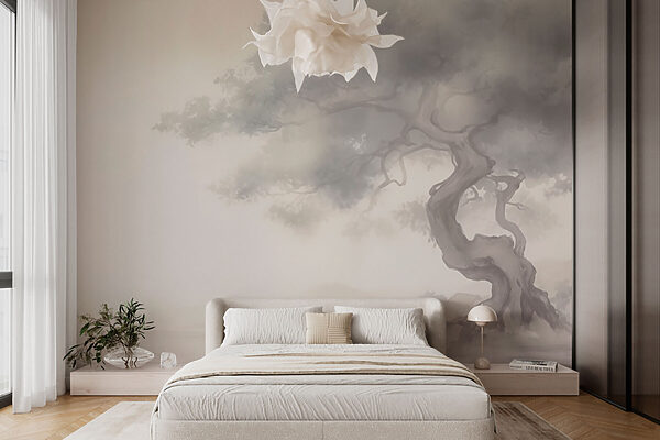 Tree with a rock in the background Wall murals Tree with a rock in the background