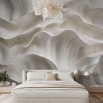 Wall murals Soft waves of textured white layers