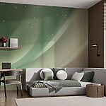 Wall murals White and green background