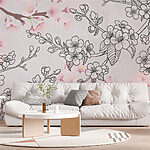 Wall murals Delicate blossoms in soft pastels