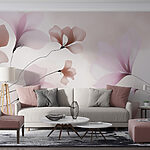 Wall murals Delicate flowers in soft hues