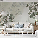 Wall murals Serene greenery in soft hues
