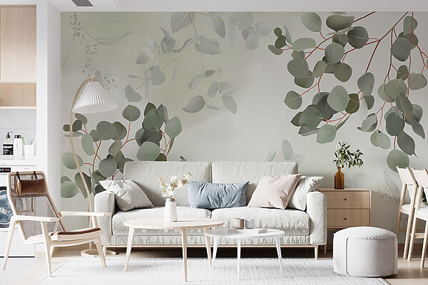 Serene greenery in soft hues Wall murals Serene greenery in soft hues