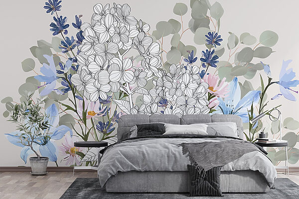 Delicate blooms in soft pastel hues Wall murals Delicate blooms in soft pastel hues