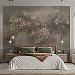 Wall murals Painting of flowers on a branch