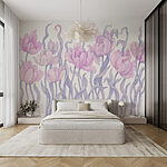 Wall murals Group of purple flowers