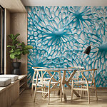 Wall murals Ethereal organic texture in blue tones