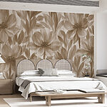 Wall murals Soft floral patterns in earthy tones