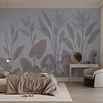 Wall murals Delicate leaves and petals intertwine.