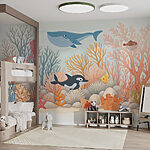 Wall murals Sea life with corals and fish