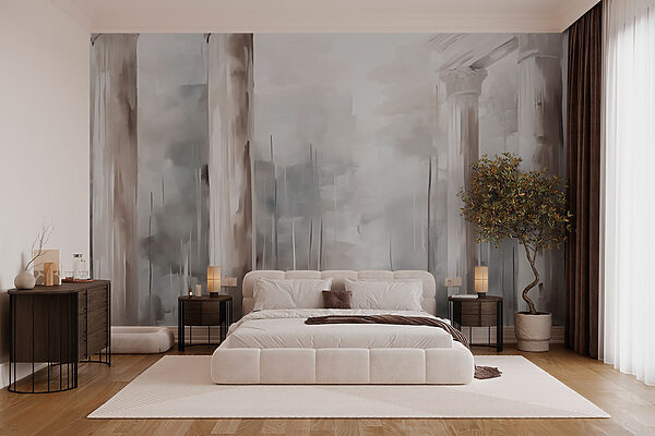 Painting of a building with columns Wall murals Painting of a building with columns