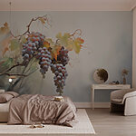 Wall murals Bunch of grapes on a vine