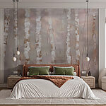 Wall murals Serene birch trees in soft hues