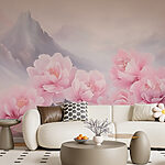 Wall murals Painting of pink flowers