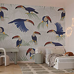Wall murals Pattern of birds and plants
