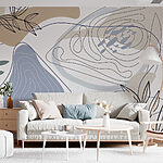 Wall murals Abstract shapes with natural elements.