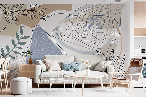 Abstract shapes with natural elements Wall murals Abstract shapes with natural elements