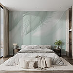 Wall murals White feathers on a white background
