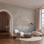 Wall murals White flowers in a foggy environment