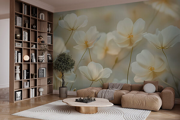 Group of white flowers Wall murals Group of white flowers