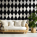 Wall murals Black and white diamond pattern
