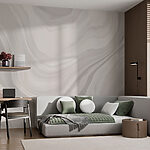 Wall murals White and gray marbled surface
