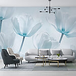 Wall murals Group of white flowers