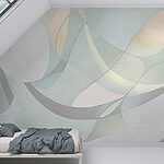 Wall murals White and grey art