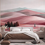 Wall murals Landscape of hills with trees