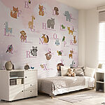 Wall murals Group of animals with letters