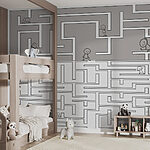 Wall murals Maze game with cartoon people walking on the ground