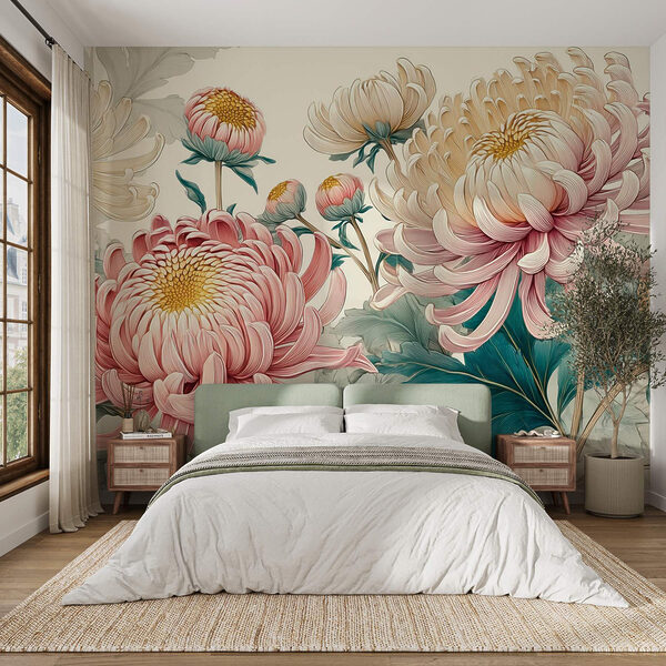 Beautiful blooms in soft pastel hues Wall murals Beautiful blooms in soft pastel hues