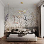 Wall murals Watercolor painting of flowers and plants