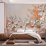 Wall murals Painting of flowers on a wall