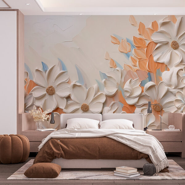 Painting of flowers on a wall Wall murals Painting of flowers on a wall