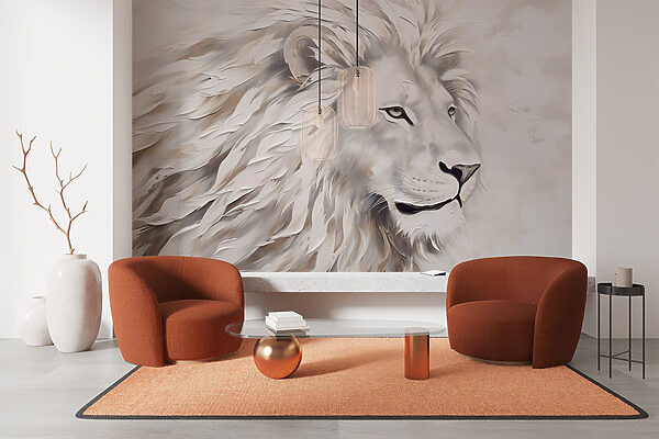 White lion with long hair Wall murals White lion with long hair