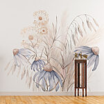 Wall murals Watercolor painting of flowers and plants
